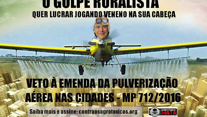 Campanha coleta assinaturas contra a pulverização aérea em cidades