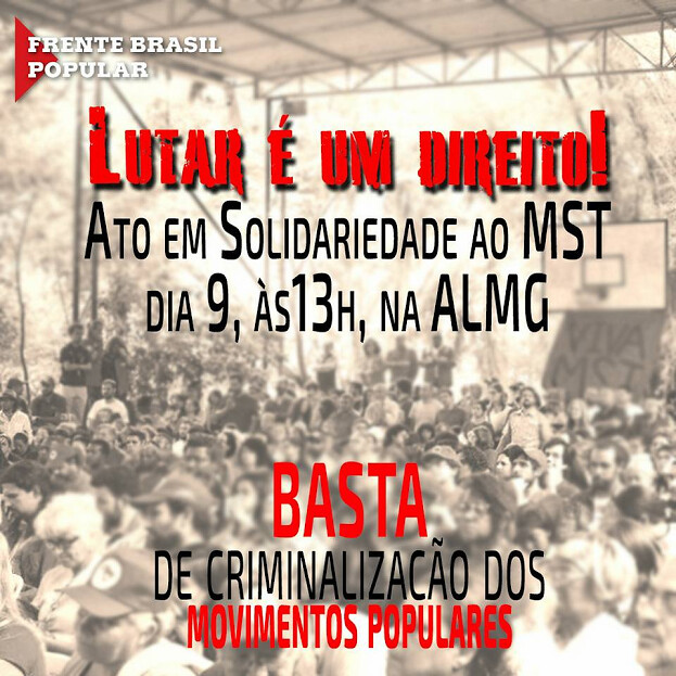 Assembleia Legislativa de Minas Gerais realiza ato político em solidariedade ao MST