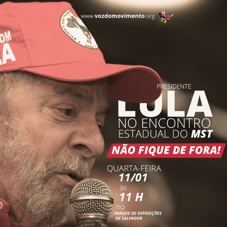 Lula confirma presença no 29º Encontro Estadual do MST na Bahia
