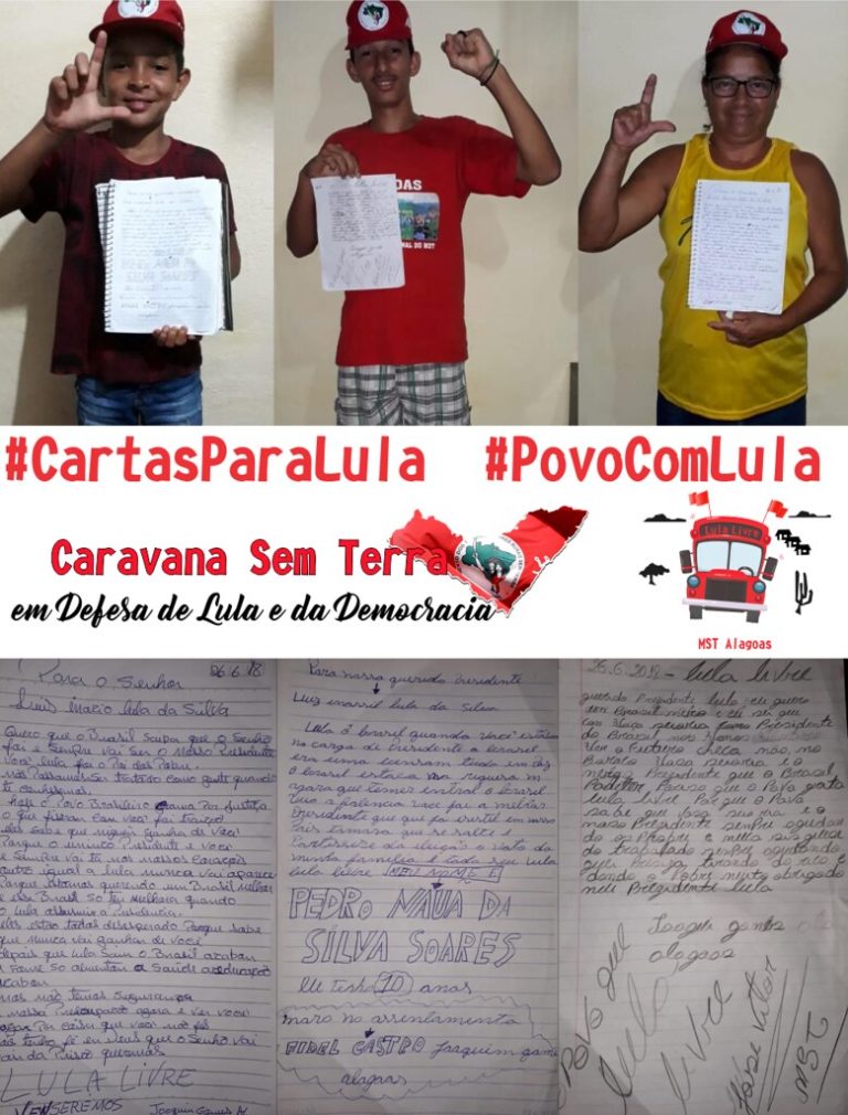 Cartas para Lula marcam o início da Caravana Sem Terra em Alagoas