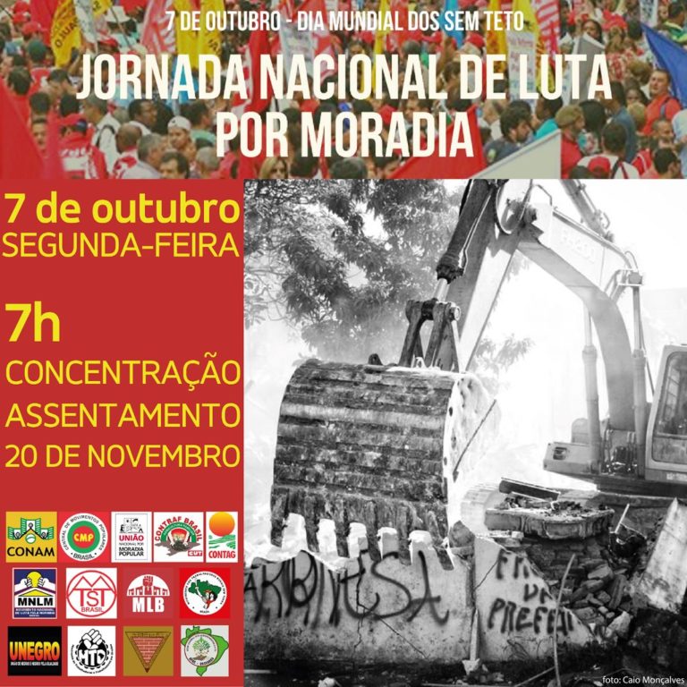 Organizações urbanas e rurais protestam por moradia em Porto Alegre