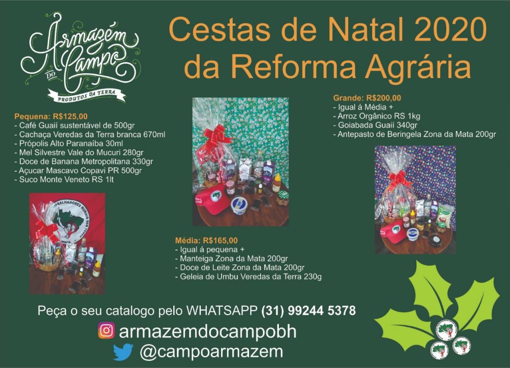 Cestas de Natal com produtos da Reforma Agrária são comercializadas em  todas as regiões do Brasil - MST