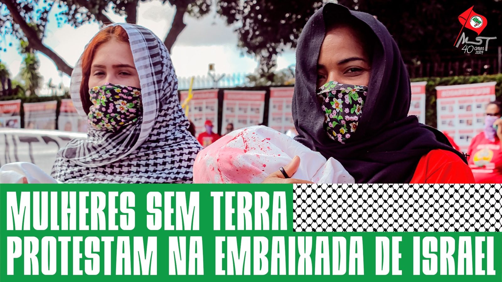 Camponesas protestam contra genocídio palestino em Brasília