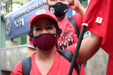 MST ocupa Incra em SP para exigir que seja suspendida a ordem de despejo do Acampamento Marielle Vive. Foto - Julia Gimenez MST ocupa Incra em SP para exigir que seja suspendida a ordem de despejo do Acampamento Marielle Vive. Foto - Julia Gimenez