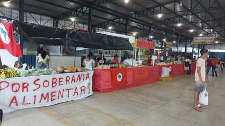 Em Palmas, TO, mulheres Sem Terra participaram da Feira das Mulheres do Campo, das Cidades, Águas e das Florestas. Foto: Setor de Comunicação TO.