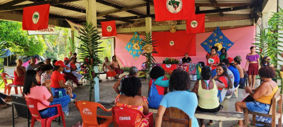 Cerca de 50 mulheres da regional Sul se organizaram no acampamento Genivaldo Alves, no município de Itajuípe, Sul da Bahia. Foto: Comunicação MST