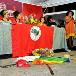 O feriado da Revolução Pernambucana foi de luta para às mulheres pernambucana do MST, ocupando a praça do Derby em Recife (PE). Foto: Bianka Eduarda.