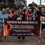 Milhares de mulheres marcharam até o Palácio do Buriti, sede do Governo do Distrito Federal, para exigirem políticas de combate à violência contra mulher. Foto: Camila Araújo.