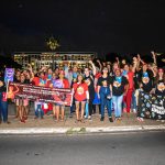 Milhares de mulheres marcharam até o Palácio do Buriti, sede do Governo do Distrito Federal, para exigirem políticas de combate à violência contra mulher. Foto: Camila Araújo.