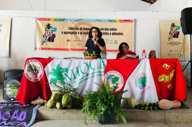 As mulheres seguem firmes e em luta no 2° dia do acampamento Pedagógico das mulheres do Campo Unitário. Foto: Comunicação MST