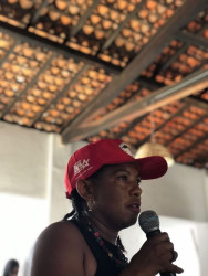 As mulheres seguem firmes e em luta no 2° dia do acampamento Pedagógico das mulheres do Campo Unitário. Foto: Comunicação MST