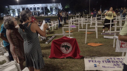 De 06 a 08 de março as mulheres do campo, águas e florestas em Roraima estiveram reunidas na Acampamento Pedagógico das Mulheres Sem Terra. Foto: Comunicação MST.