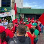Mulheres trabalhadoras realizaram a Marcha de Lutas das Mulheres de Goiás, na capital Goiânia. Foto: Comunicação MST GO