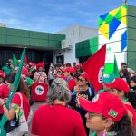 Mulheres trabalhadoras realizaram a Marcha de Lutas das Mulheres de Goiás, na capital Goiânia. Foto: Comunicação MST GO
