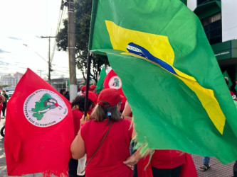 Mulheres trabalhadoras realizaram a Marcha de Lutas das Mulheres de Goiás, na capital Goiânia. Foto: Comunicação MST GO