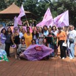 Mulheres ocupam a praça central da capital do Mato Grosso do Sul no Dia Internacional das Mulheres. Foto: Comunicação MST