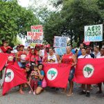 No centro de Vitória (ES), mulheres do MST realizam uma feira com os produtos da Reforma Agrária. Foto: Comunicação MST