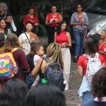 300 mulheres camponesas abrem o Acampamento Pedagógico da Jornada Nacional de Luta das Mulheres Sem Terra - 2023, no estado de São Paulo com oficinas e formação. Foto: Julia Gimenez