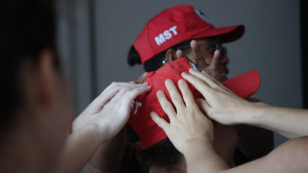 300 mulheres camponesas abrem o Acampamento Pedagógico da Jornada Nacional de Luta das Mulheres Sem Terra - 2023, no estado de São Paulo com oficinas e formação. Foto: Julia Gimenez