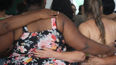 300 mulheres camponesas abrem o Acampamento Pedagógico da Jornada Nacional de Luta das Mulheres Sem Terra - 2023, no estado de São Paulo com oficinas e formação. Foto: Julia Gimenez