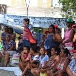 Mulheres do MST, Quilombolas e do MNLM no Espírito Santo amanheceram ocupando à frente da sede do governo na Jornada Nacional de Lutas das Mulheres. Foto: Karini Bergi.