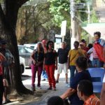 Mulheres do MST, Quilombolas e do MNLM no Espírito Santo amanheceram ocupando à frente da sede do governo na Jornada Nacional de Lutas das Mulheres. Foto: Karini Bergi.