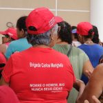 Mulheres Sem Terra do RN seguiram em marcha para a Solenidade em alusão ao 8 de Março. Foto: Morgana Souza.