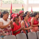 Mulheres Sem Terra do RN seguiram em marcha para a Solenidade em alusão ao 8 de Março. Foto: Morgana Souza.
