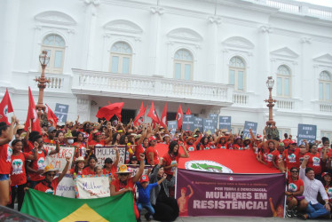 8M DE LUTA NO MARANHÃO: As companheiras do MST se uniram aos movimentos sociais e entidades em ato público nas ruas de São Luís. Foto: @euselmafotografa