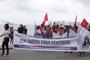 8M DE LUTA NO MARANHÃO: As companheiras do MST se uniram aos movimentos sociais e entidades em ato público nas ruas de São Luís. Foto: @euselmafotografa