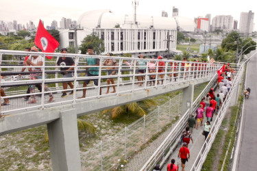 No Rio Grande do Norte, mulheres seguiram em marcha pelas ruas da capital potiguar. Foto: @morganasouzas