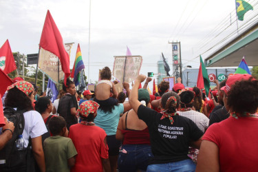 No Rio Grande do Norte, mulheres seguiram em marcha pelas ruas da capital potiguar. Foto: @morganasouzas