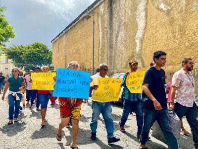 Maceió-AL, Escracho em frente à Prefeitura Municipal da capital alagoana denuncia omissão da gestão no caso BRASKEM, Foto: Comunicação MST-AL