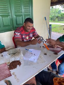 Reginal Extrem Sul da Bahia, Escola Popular de Agroecologia e Agrofloresta Egídio Brunetto, através da Equipe Técnica do Projeto de Restauração, está realizando a coleta de sementes nativas para a produção de mudas no viveiro da Escola, Foto: MST-BA