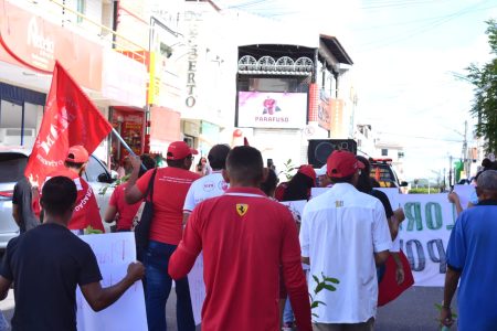Dia Mundial do Meio Ambiente, o Movimento dos Trabalhadores Rurais Sem Terra (MST) e o Movimento pela Soberania Popular na Mineração (MAM) realizaram ação conjunta na cidade de Santa Quitéria, no Ceará, com a participação de cerca de 100 militantes e assentados/as da Reforma Agrária da região, Foto: Comunicação MST-CE