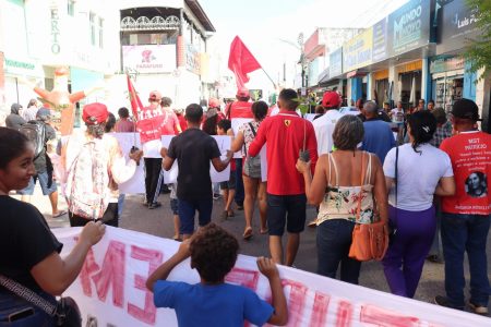 Dia Mundial do Meio Ambiente, o Movimento dos Trabalhadores Rurais Sem Terra (MST) e o Movimento pela Soberania Popular na Mineração (MAM) realizaram ação conjunta na cidade de Santa Quitéria, no Ceará, com a participação de cerca de 100 militantes e assentados/as da Reforma Agrária da região, Foto: Comunicação MST-CE