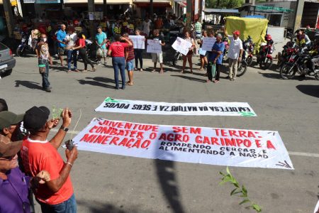 Dia Mundial do Meio Ambiente, o Movimento dos Trabalhadores Rurais Sem Terra (MST) e o Movimento pela Soberania Popular na Mineração (MAM) realizaram ação conjunta na cidade de Santa Quitéria, no Ceará, com a participação de cerca de 100 militantes e assentados/as da Reforma Agrária da região, Foto: Comunicação MST-CE