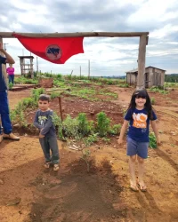 Jornada Sem Terrinha, crianças plantam mudas de oliveira na região Centro do Paraná, Foto: comunicação MST-PR
