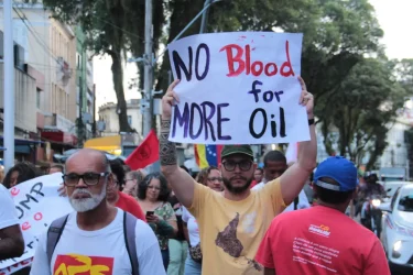 No centro de Salvador, protesto e luta contra o imperialismo. Foto: Cadu Souza