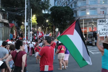 No centro de Salvador, protesto e luta contra o imperialismo. Foto: Cadu Souza