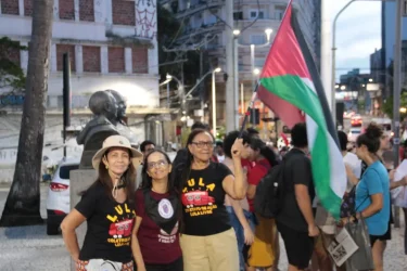 No centro de Salvador, protesto e luta contra o imperialismo. Foto: Cadu Souza