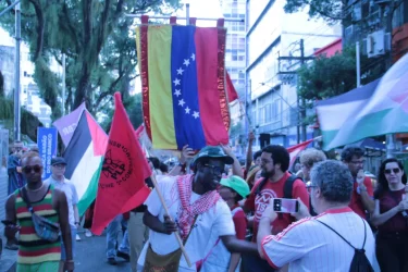 No centro de Salvador, protesto e luta contra o imperialismo. Foto: Cadu Souza