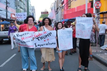 No centro de Salvador, protesto e luta contra o imperialismo. Foto: Cadu Souza