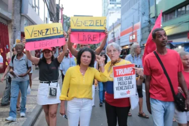 No centro de Salvador, protesto e luta contra o imperialismo. Foto: Cadu Souza
