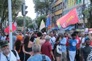 No centro de Salvador, protesto e luta contra o imperialismo. Foto: Cadu Souza