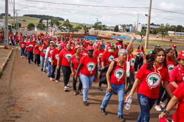 Mulheres Sem Terra da Comunidade Herdeiros da Terra de 1 de maio, Rio Bonito do Iguaçu, realizaram plantio de mudas.Foto: MST-PR