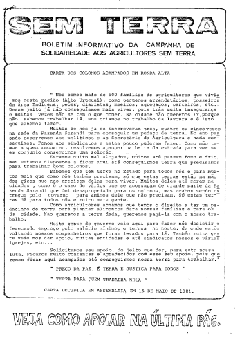 Boletim Sem Terra Nº 01/1981